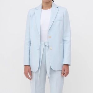 Maje linen loose fitting sky blue blazer jacket size 38